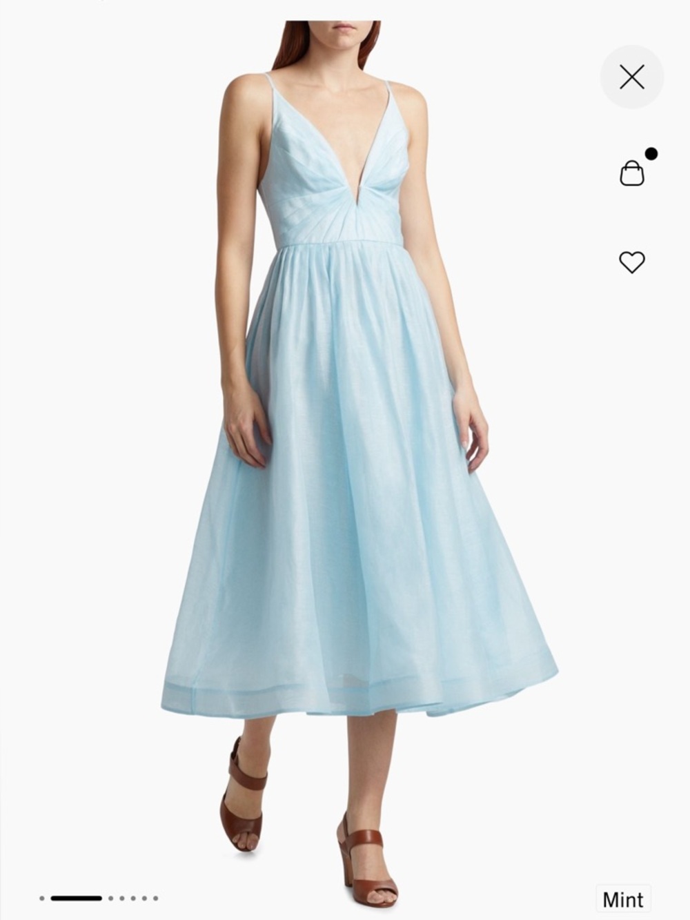 Zimmermann Light Blue Midi Skirt - Full A-Line Silhouette